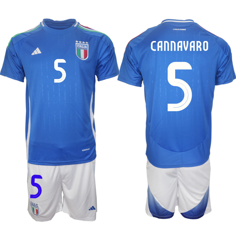 Men 2024-2025 Season Italy home Blue #5 Soccer Jerseys->united states jersey->Soccer Country Jersey